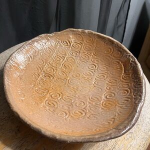 Handcrafted Brown Ceramic Decorative Bowl